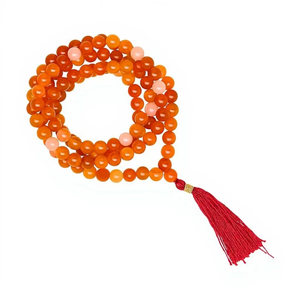 Collier Mala en Agate 108 Perles, Perles de Prière Rondes de 8 mm avec Pompon, Bijoux Religieux Islamiques de Méditation et de Yoga, Unisexe - Product Image 6