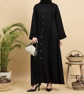 Moderna y Hermosa Abaya Estilo 2026, Ropa Islámica, Vestido Largo para Mujer Musulmana, Abierto por Delante, Poliéster, Cuello en V, Estampado Floral - Product Image 3