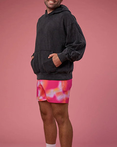 Sudadera con capucha extragrande negra lavada estilo vintage. Nombres alternativos: * Sudadera con capucha estilo streetwear con lavado ácido * Sudadera con capucha estilo retro descolorida * Premium - Product Image 4
