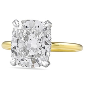 4.72 carat <b>Cushion</b> Cut Lab Grown Diamond Engagement <b>Ring</b> IGI Certified Double Prong 14K Yellow Gold Solitaire <b>Ring</b> - Product Image 3