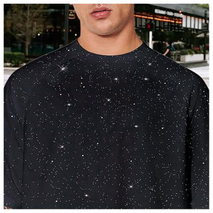 เสื้อปักเลื่อมแวววาวสำหรับผู้ชายเสื้อยืดลำลองทรงหลวมทันสมัยเสื้อสตรีทแวร์ทรงหลวมเสื้อทรงหลวมแนวสตรีทเสื้อทรงหลวมเสื้อแนวสตรีทเสื้อทรงหลวมแนวสตรีทเสื้อแนวคลับปาร์ตี้สุดฉูดฉาด - Product Image 3