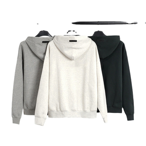 Sweat-shirt à capuche décontracté surdimensionné avec motif de lettres imprimé en flocage sur le devant et le dos, 100% coton molletonné - Product Image 4