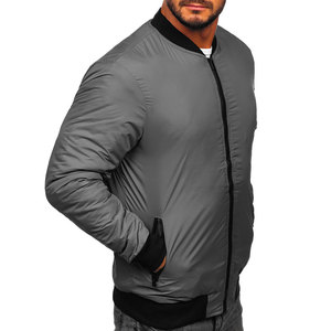 Chaqueta Bomber de manga larga para hombre, abrigo informal con cremallera de color sólido, ropa de calle - Product Image 2