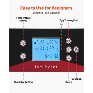 Incubadora Comercial de 400 Huevos, Gabinete con Control Automático de Temperatura y Humedad, Calentamiento/Enfriamiento, Incubadora de Huevos para Aves de Corral, Patos y Gansos - Product Image 6