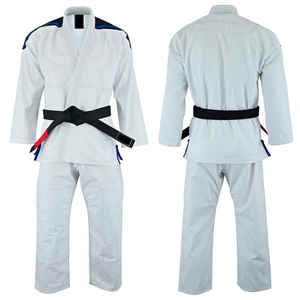 Best Selling Judo Uniform Adult Unisex White 100% Cotton 160g Regular Fit Breathable Durable with <b>Black</b> <b>Belt</b> - Product Image 1