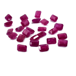 Rubis africains naturels non traités, octogones calibrés 3x5mm, pierres précieuses de rubis naturelles facettées pour la création de bijoux, prêtes à l'emploi - Product Image 1