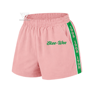 Alfa al por Mayor |   Kapa |   Alfa |   Pantalones cortos deportivos para correr y gimnasio para mujer con bordado de la hermandad AKA |   Ropa Deportiva Griega - Product Image 1