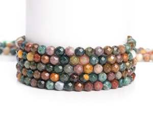 ลูกปัดหินแจสเปอร์หลากสีธรรมชาติทรงกลมเจียระไนสำหรับทำเครื่องประดับ สร้อยข้อมือ สร้อยคอ DIY - Product Image 1