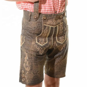 Pantalones de Cuero para Hombre, Estilo Bávaro, Color Marrón, para Oktoberfest, Pantalones Trachten, Tela de Cuero Personalizada, Piel de Vaca, Gamuza - Product Image 1
