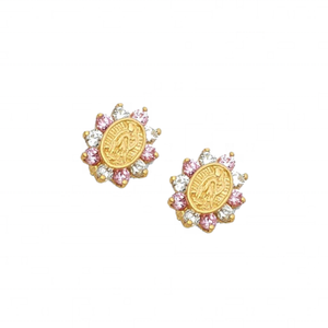 Pendientes clásicos chapados en oro para madre María, regalo de boda, joyería de moda de aleación para mujer, lujo personalizado, resistente al agua, nuevo - Product Image 2
