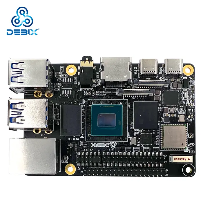 DEBIX imx8m plus placa-mãe integrada para linux, placa-mãe de servidor Ethernet Gigabit dupla, placa-mãe win 10 iot