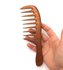 Premium Handmade Eco-Friendly Waterproof Natural Neem Wood Hair Comb Wide Tooth Beard Grooming Scalp Massage Hair Styling - Product Image 3