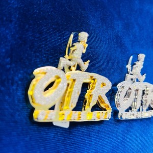 Colgantes y Dijes de Plata S925 con Certificación IGI, Estilo Hip Hop, Dije de Diamante con Letra Personalizada, Joyería de Diamantes de Corte Brillante de Lujo - Product Image 1