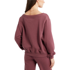 Women's Oversized Solid Color Drop-Shoulder Sweatshirt Full Sleeve O-Neck Knitted Cotton Bamboo Fiber Autumn Wear - Product Image 4