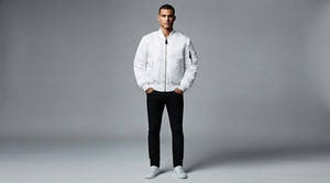 Veste bomber pour homme Greek Wear Sorority Products, fermeture éclair intégrale, poignets côtelés, vêtements d'extérieur décontractés - Product Image 6