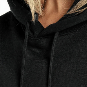 Sudadera casual con capucha para mujer, de manga larga, hombros caídos, con cordón ajustable, corte holgado, ideal para estar en casa o el gimnasio. - Product Image 6