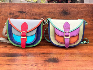 Hot Selling Handmade Leather Bag Recycled Leather <b>Purse</b> Colorful Leather Shoulder Strap Woman Handbag <b>Medium</b> Sze Crossbody <b>Purse</b> - Product Image 4
