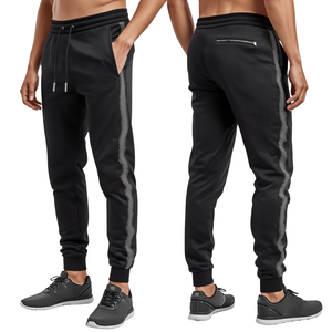 Pantalones Jogger Casuales para Hombre de Lujo con Diseño de Cristales y Pedrería, 100% Algodón, Estilo Deportivo Premium - Product Image 1