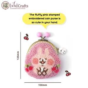 Kit de bordado de monedero de animales pequeños hecho a mano de alta calidad, técnica de aguja perforadora para costura de plástico - Product Image 2