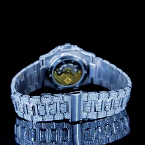 Reloj de Diamantes Moissanite DEF de Alta Calidad, Estilo Hip Hop, con Mecanismo Mecánico Automático y Manual - Product Image 4