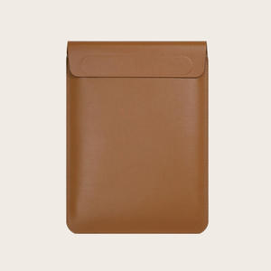 Waterproof Genuine Leather <b>Computer</b> Laptop Sleeve <b>Bag</b> PU Leather Carrying Messenger <b>Bag</b> Stand Holder for Business - Product Image 1