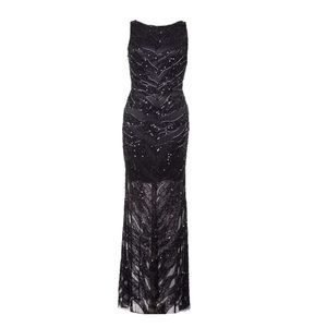 Women's Black <b>Sequin</b> Mermaid Evening Gown Sleeveless Designer Party Dress Elegant Formal Cocktail Prom Wedding Reception Maxi - Product Image 3