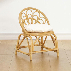 Fauteuil Paon en Rotin Naturel Tressé à la Main, Fauteuil d'Appoint en Rotin Naturel pour Salon, Chambre, Crèche, Sièges pour Enfants - Product Image 1