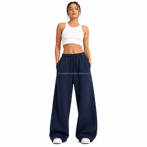 Pantalon de survêtement oversize en molleton pour femme avec coton French Terry pour le streetwear – Durable, tendance, premium, confortable, doux, taille élastique - Product Image 1