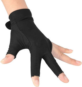 Gants de snooker respirants à 3 doigts, en spandex et polyester, avec logo personnalisé, design sur mesure, unisexe, pour le cyclisme et le bureau - Product Image 2