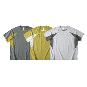 100% Polyester <b>Men's</b> Quick Dry UPF50+ Sun Protection Two-Tone Color Block Raglan Sleeve Crew Neck Outdoor Activewear Top For <b>Men</b> - Product Image 1