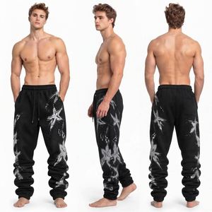 Pantalones Deportivos Personalizados para Hombre, Estilo Urbano, con Cordón en la Cintura, Tejido Grueso, Pantalones Deportivos Apilados - Product Image 1