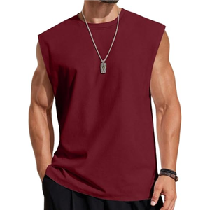 Camiseta sin mangas 100% algodón para hombre, camiseta deportiva con corte musculoso, camiseta holgada para gimnasio y entrenamiento físico - Product Image 2