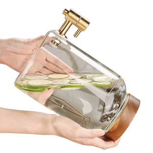 3L 4L 5L 6L Vidrio con soporte de madera Frasco de té comercial - Product Image 5