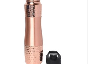 Pure Copper Portable Water <b>Bottle</b> with <b>Sipper</b> 1000ml Capacity Customized for Ayurveda Health Benefits and Home Use - Product Image 3