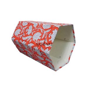 Poubelle en tissu de coton à motif floral artisanal avec boîte en carton recyclé pour jardin, bureau ou usage domestique - Product Image 3