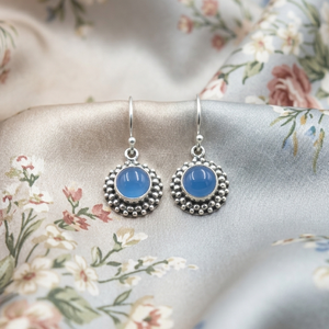 <b>Top</b> Quality Blue Chalcedony Vintage Drop <b>Earrings</b> 925 Sterling Silver Rose Gold Yellow Gold Plated Boho Jewelry Gift Women Her - Product Image 1