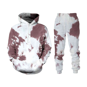 Chándal Unisex con Capucha y Estampado Tie Dye, Cierre con Cordón, Bolsillos Laterales, Estilo Casual, Ropa de Primavera, 100% Poliéster - Product Image 5