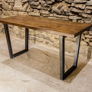 Reclaimed Mixed Wood Industrial Coffee <b>Table</b> with Steel Frame | Wholesale Vintage Furniture - Product Image 3