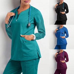 Oem 100% Cotton Custom Logo Hospital Uniform Nursing Scrubs Suit Sets Doctor Scrubs Uniform Unisex Medical Scrubs Woven Fabric - Product Image 6