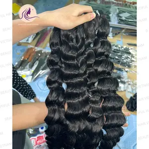 Top Supplier Human Hair Loose Wave Weft Double Drawn Hair Extensions, Wholesale Vietnamese Raw Hair, Full Lace Front Wigs
