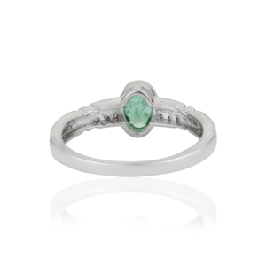 Hot Selling 925 Sterling <b>Silver</b> Single Stone Natural <b>Emerald</b> & Diamond Fine <b>Ring</b> Jewelry For Women May Birthstone Daily Wear - Product Image 5