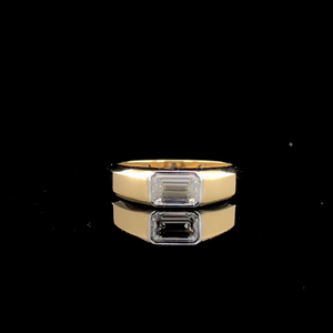 Anillo de Compromiso con Diamante Corte Esmeralda para Mujer, Certificado IGI, Piedra Cultivada en Laboratorio, Oro Amarillo de 14K, Color E, Joyería Clásica y Atemporal de Lujo - Product Image 1