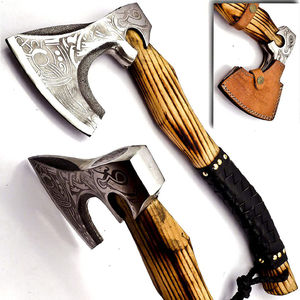Hacha de camping con cabeza de acero al carbono y mango de madera maciza para cortar leña, trabajo al aire libre, preparación de madera, en venta. - Product Image 2