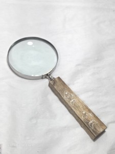 Handmade Wooden Handle Magnifying Glass Vintage Desktop Decorative Handheld Magnifier for Reading <b>Map</b> Office Decor Luxury Gift - Product Image 2