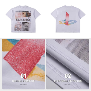 <b>Men's</b> <b>White</b> Short Sleeve T-Shirt With Geometric Print Back Design Regular Fit O-Neck Casual Style - Product Image 6