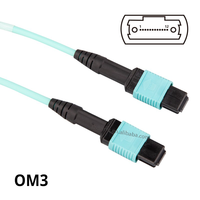 Kabel Patch FTTH Multimode OM4 8 Core Low Loss Tipe B Polarisitas Kustom Panjang untuk Pusat Data Densitas Tinggi