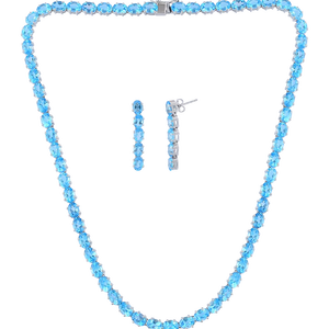 Blue Topaz <b>Necklace</b> <b>Set</b> in 92.5 Sterling <b>Silver</b> KLSS-40236 - Product Image 1