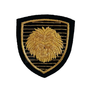 Custom Handmade Bullion Wire Embroidery Patch Premium Canvas Fabric 3D Badge Rhinestone Safety <b>Pin</b> OEM Wholesale - Product Image 5
