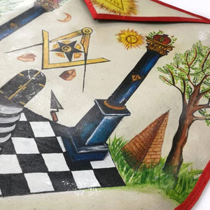 Delantal Masónico Personalizado de Primera Calidad, Bordado a Mano en 3D de Alta Gama, Regalia de Maestro Masón de la Logia Azul - Tela con Fijación Magnética - Product Image 4