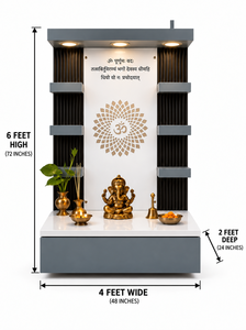 Temple de prière hindou en bois massif sculpté à la main, moderne, pour maisons de luxe, unité de prière contemporaine en teck pour salles de prière, Mandir hindou - Product Image 6